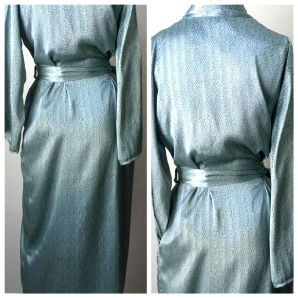 Jones New York Silky Herringbone Print Matching Belt Authentic Wrap Dress - Picture 10 of 12